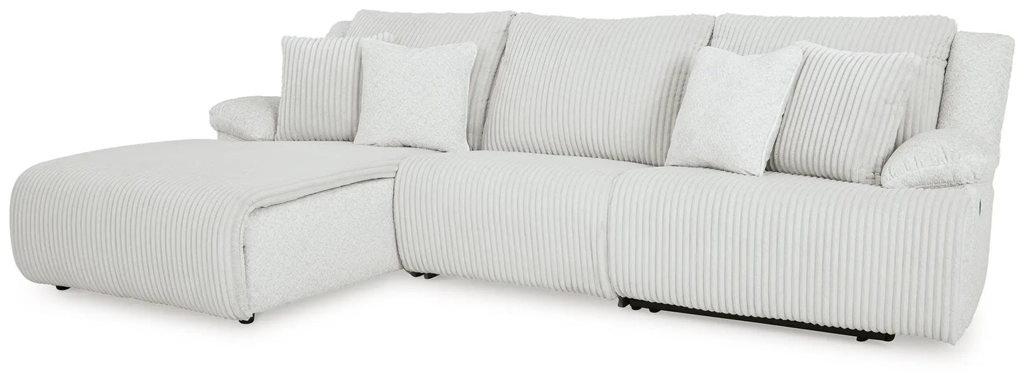 Top Tier Corduroy Reclining Sectional with Chaise