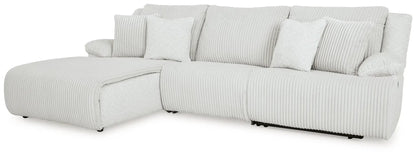 Top Tier Corduroy Reclining Sectional with Chaise