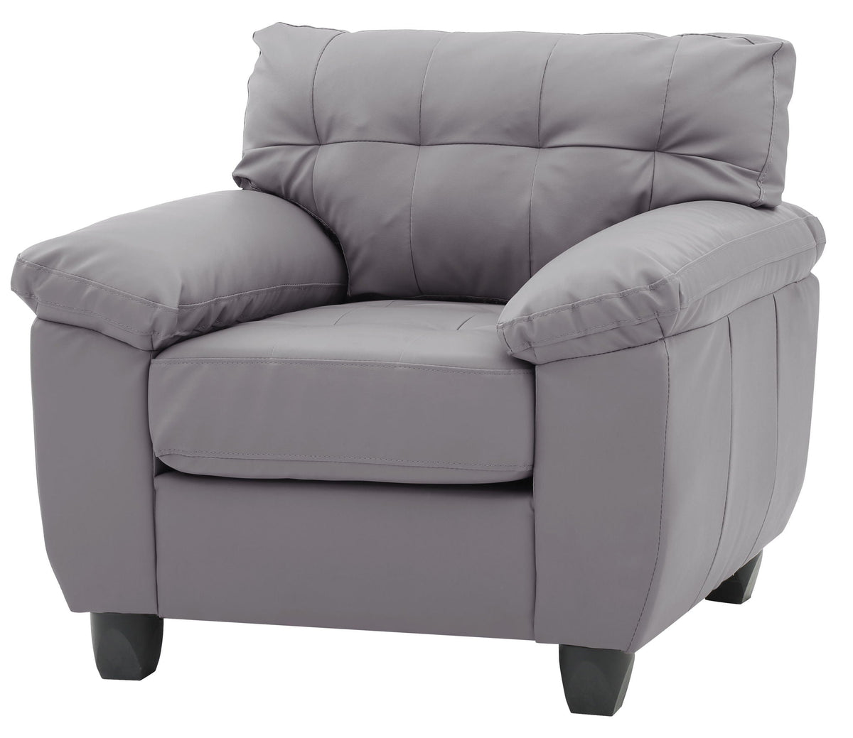 Accent chair with removable back and pocketed coil cushion, gray faux leather by HouseOfZazla on Tampa Home & Garden Store
