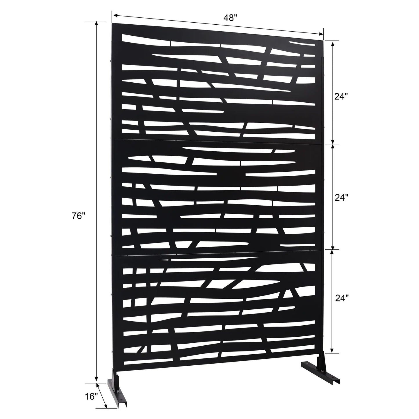 Outdoor Indoor Privacy Screen black metal divider abstract cutouts Unique Piece Furniture on Tampa Home & Garden Store