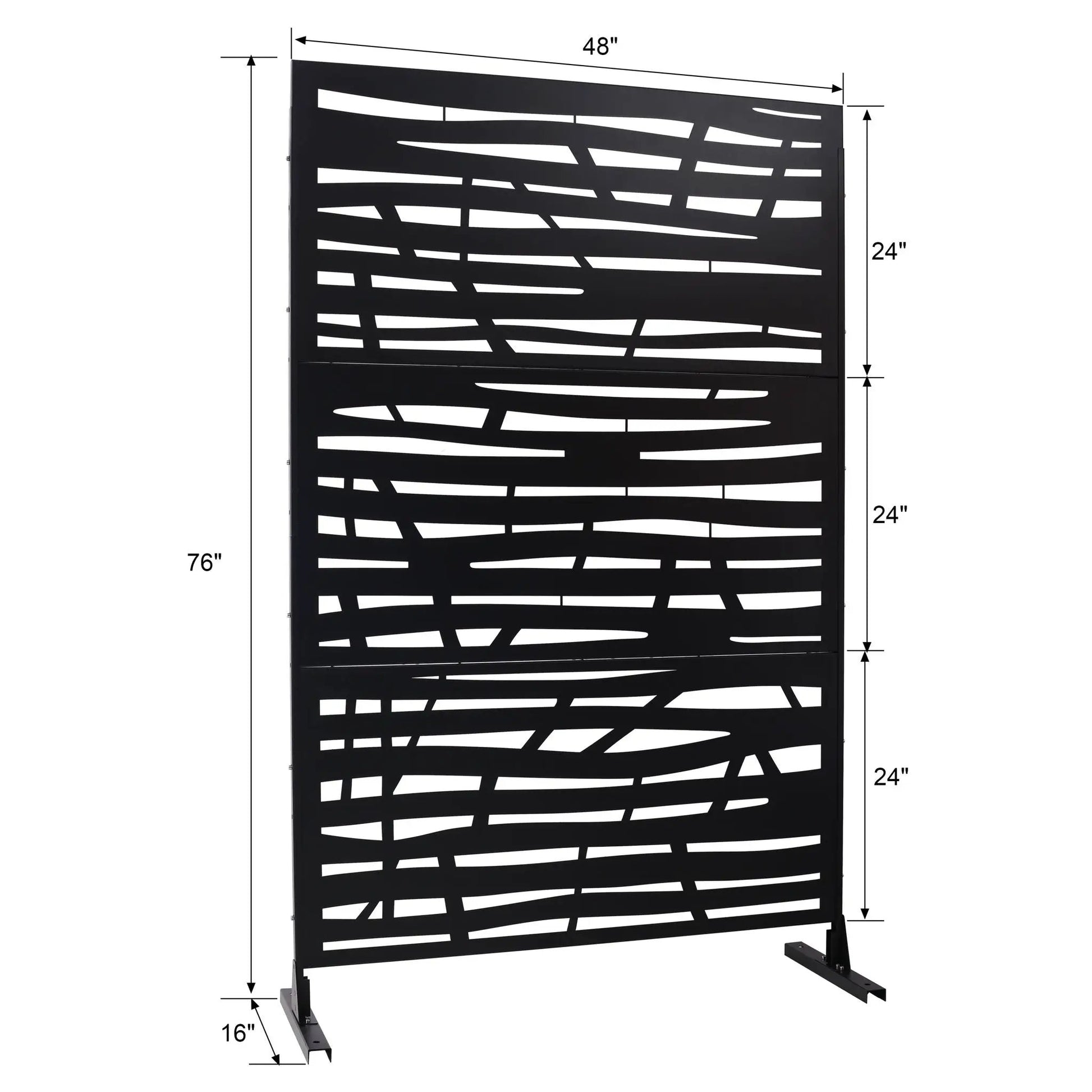 Outdoor Indoor Privacy Screen black metal divider abstract cutouts Unique Piece Furniture on Tampa Home & Garden Store