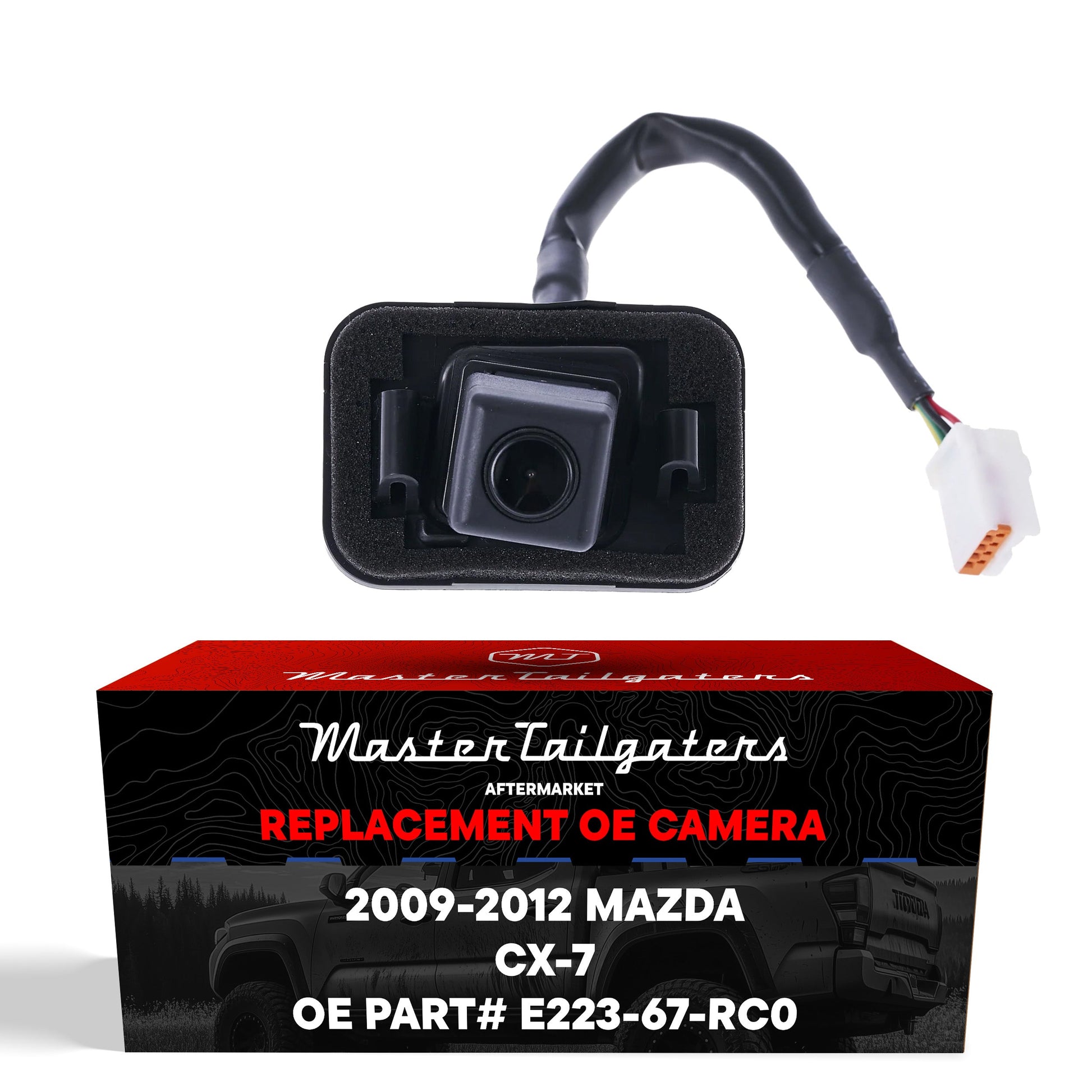 OEM backup camera by Master Tailgaters for Mazda CX-7 2009-2012, OE part E223-67-RC0 on Tampa Home & Garden Store