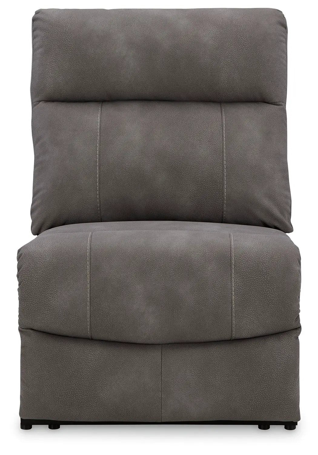 Next-Gen Durapella reclining sectional by Unique Piece Furniture in charcoal gray faux leather on Tampa Home & Garden Store
