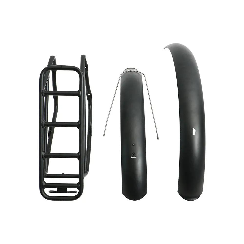 EUNORAU Specter-ST 2.0 bike rack and 2 fenders set, black rear rack with curved fenders on Tampa Home & Garden Store