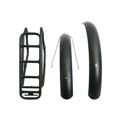 EUNORAU Specter-ST 2.0 bike rack and 2 fenders set, black rear rack with curved fenders on Tampa Home & Garden Store