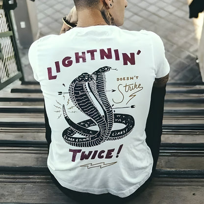 Style and Fashion Graphic Cotton T-shirt for biker with cobra artwork on white on Tampa Home & Garden Store