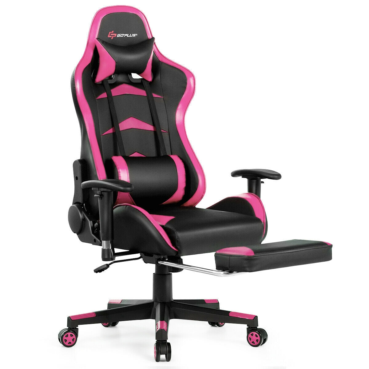 Sillón de masaje para videojuegos con reposapiés - rosa