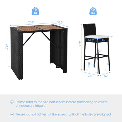 Juego de comedor de patio de madera de acacia de 5 piezas