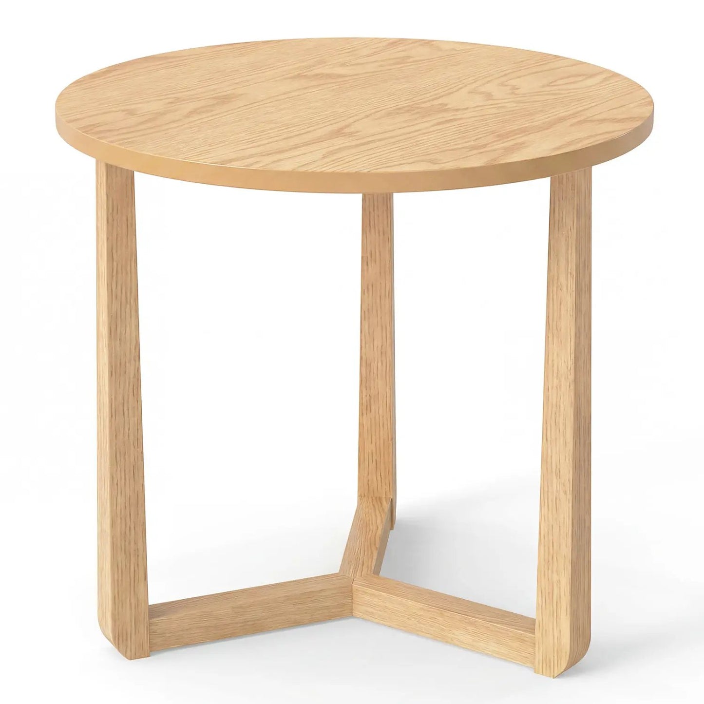 Round Farmhouse Side Table with Rubber Wood Legs