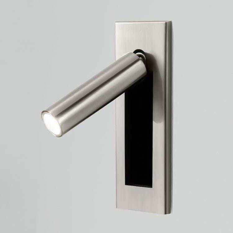 Recessed folding bedside wall sconce in brushed stainless steel with warm LED Moktan Sabai on Tampa Home & Garden Store