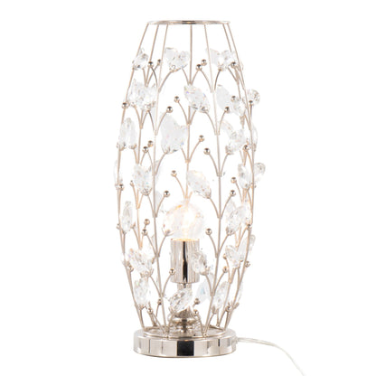 Crystal Buds Contemporary Uplight Lamp polished nickel clear crystal beads HouseOfZazla on Tampa Home & Garden Store