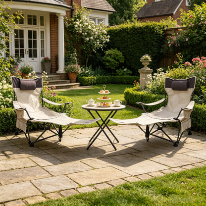 Two Comfortable Folding Outdoor Chairs and Cover
