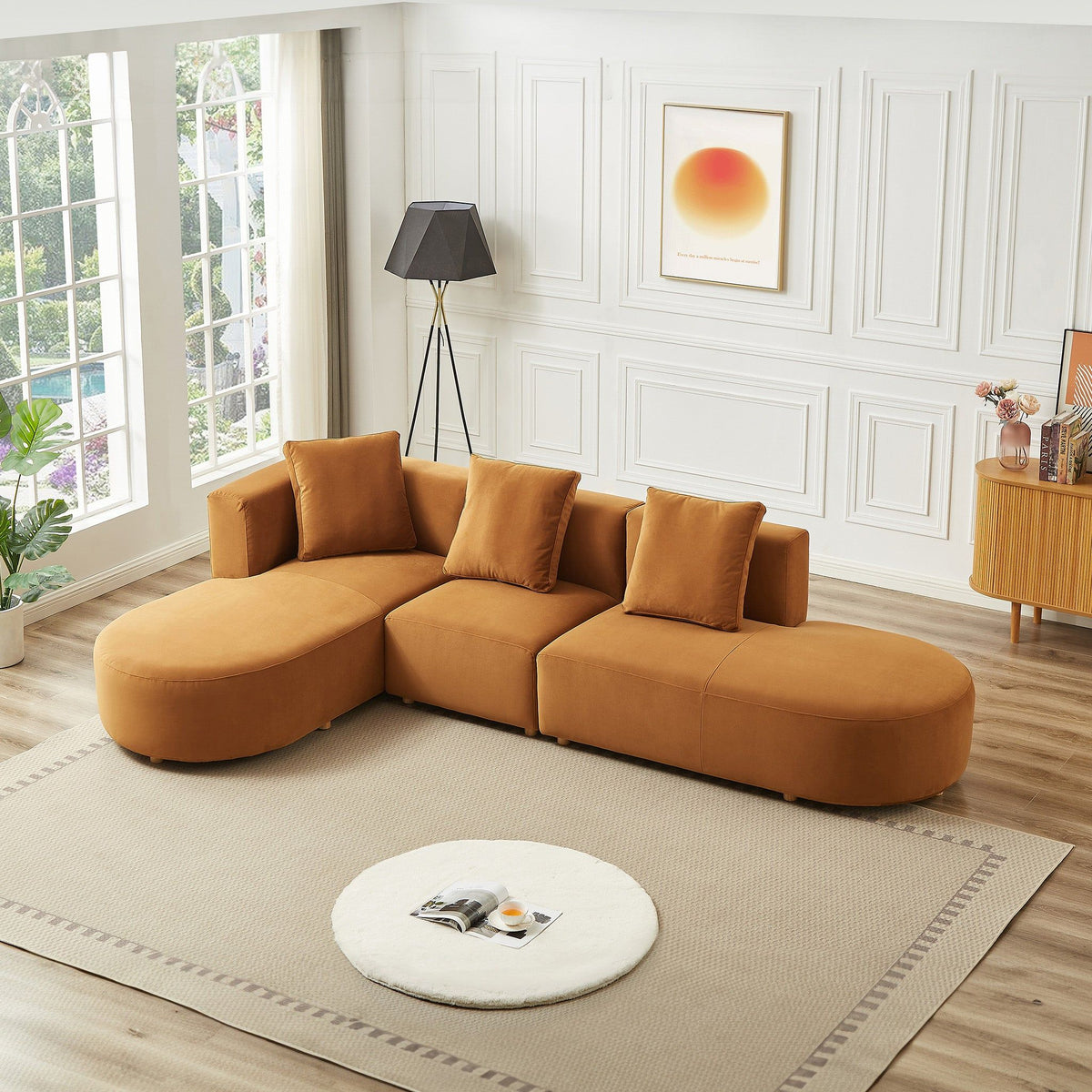 Light brown sectional sofa with plush cloud comfort left or right facing by HouseOfZazla on Tampa Home & Garden Store