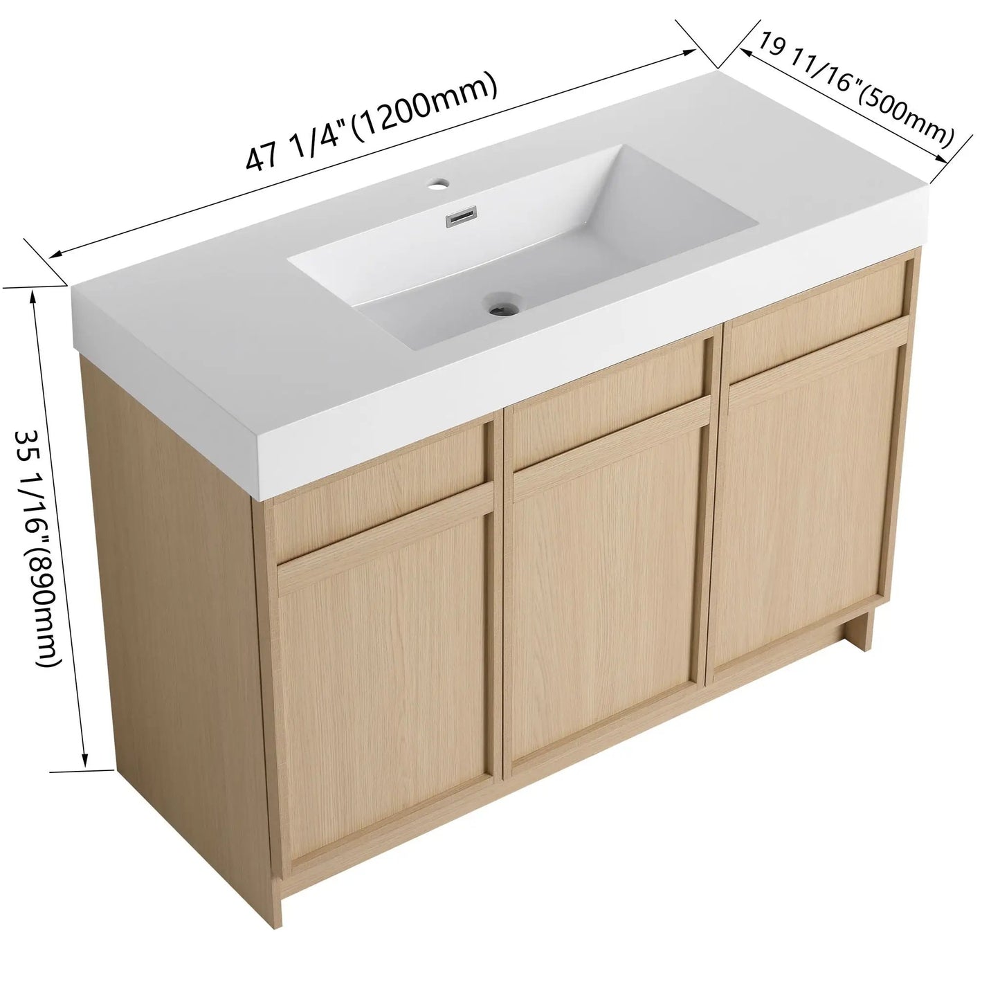 Freestanding Bathroom Vanity with Resin Sink