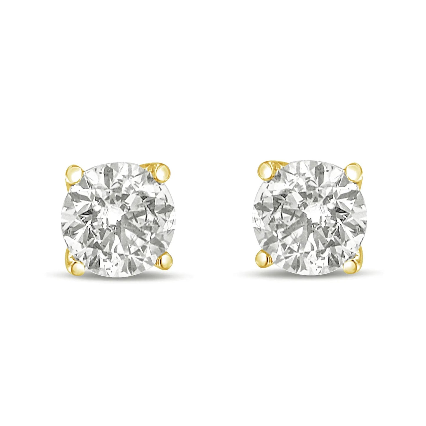 Pair of 14K yellow gold lab-grown diamond solitaire studs, 1.0 cttw, four-prong setting, Bids.com on Tampa Home & Garden Store