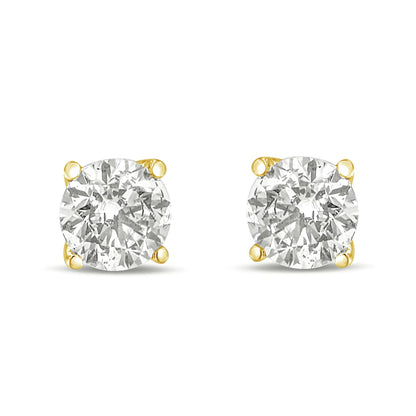 Pair of 14K yellow gold lab-grown diamond solitaire studs, 1.0 cttw, four-prong setting, Bids.com on Tampa Home & Garden Store