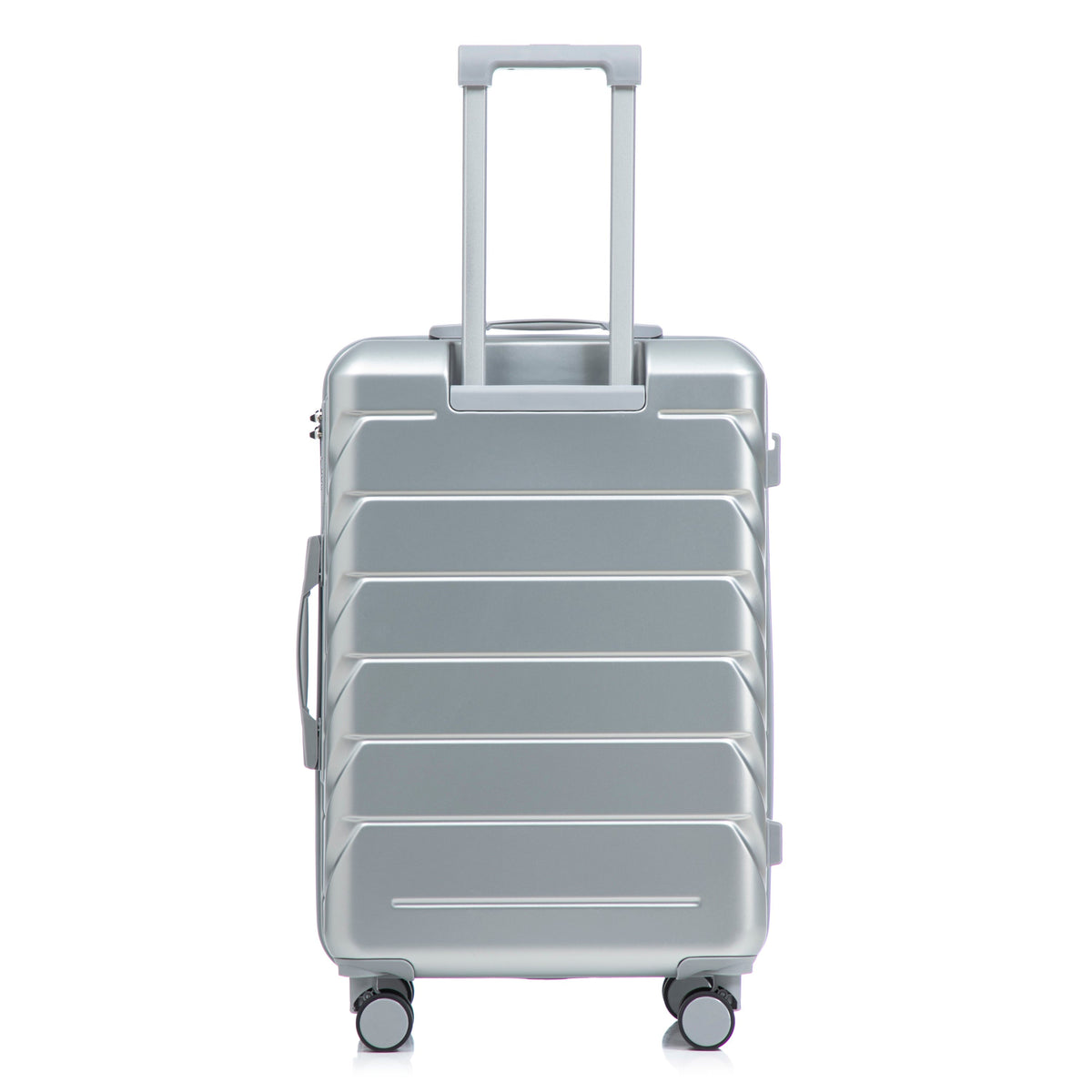 3-Piece ABS Spinner Wheel Luggage Set silver suitcase with telescoping handle and spinner wheels on Tampa Home & Garden Store