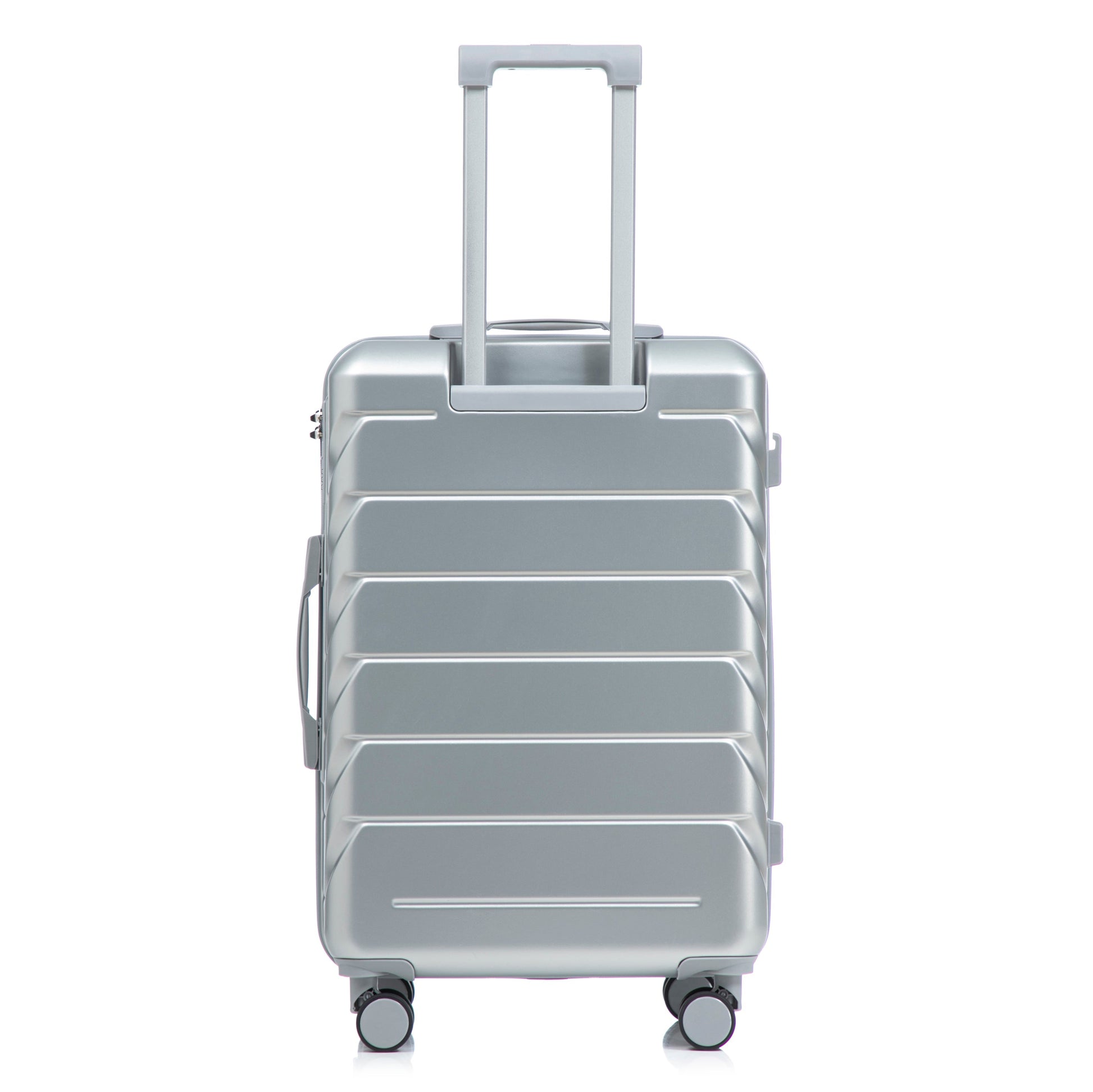 3-Piece ABS Spinner Wheel Luggage Set silver suitcase with telescoping handle and spinner wheels on Tampa Home & Garden Store