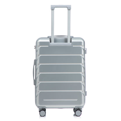 3-Piece ABS Spinner Wheel Luggage Set silver suitcase with telescoping handle and spinner wheels on Tampa Home & Garden Store