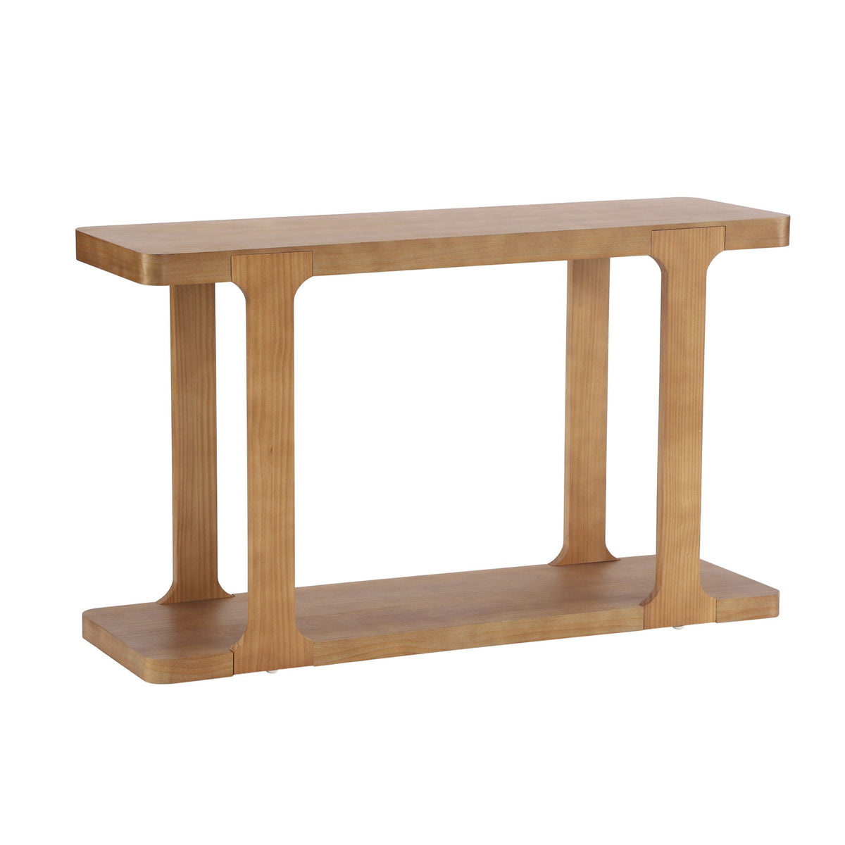 Walnut console table with bottom shelf, 50in W x 15in D x 30.25in H, HouseOfZazla on Tampa Home & Garden Store