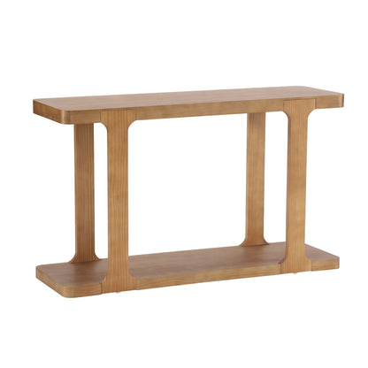 Walnut console table with bottom shelf, 50in W x 15in D x 30.25in H, HouseOfZazla on Tampa Home & Garden Store