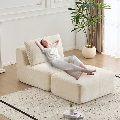 Single Chaise Longue With Movable Ottoman