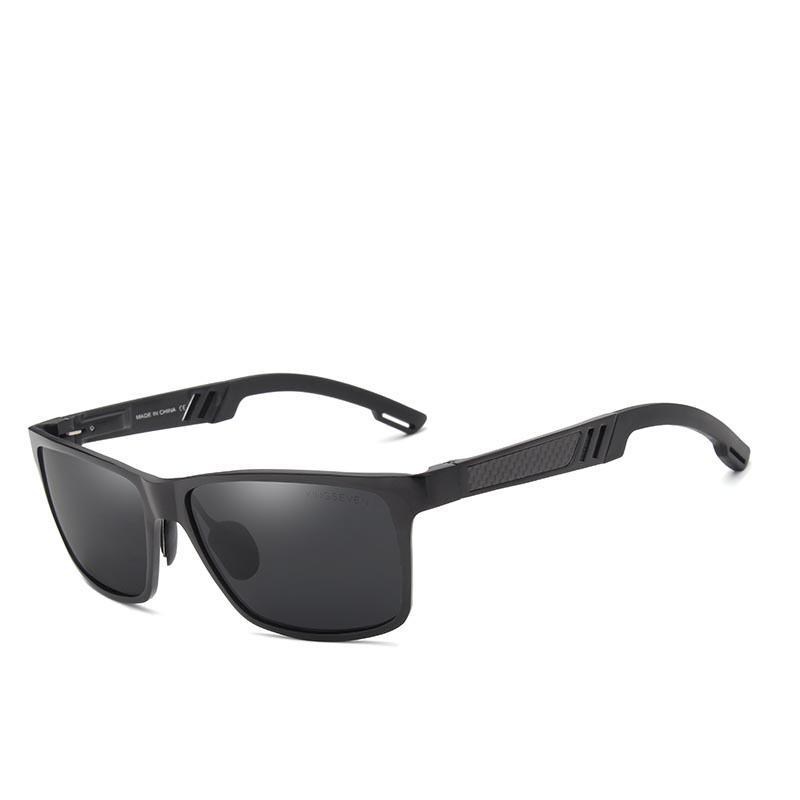 Stevvex aluminium polarized sunglasses with black rectangular lenses for sport and driving on Tampa Home & Garden Store