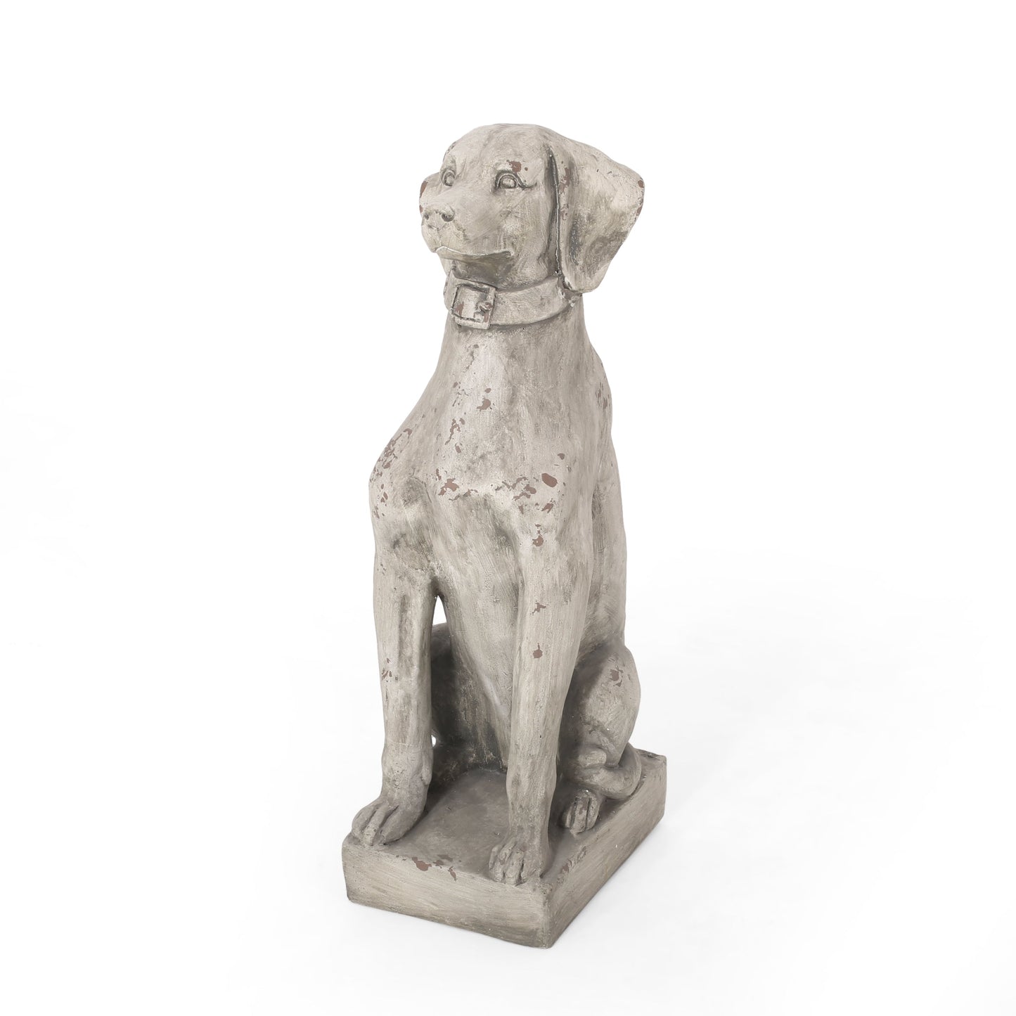 MGO Dog Decor Outdoor Dog Statue antique gray weathered finish by HouseOfZazla on Tampa Home & Garden Store