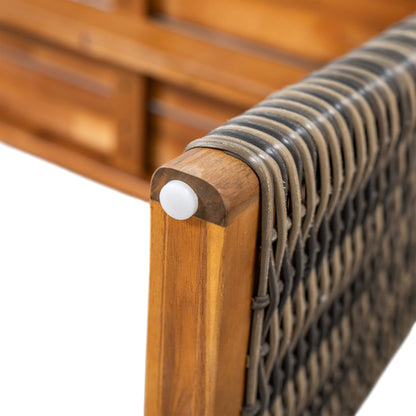 Outdoor Acacia Wood Bench With Teak Finish