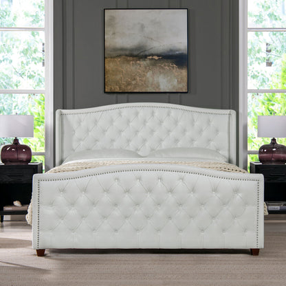 Solid Upholstered Bed Frame and Headboard Set