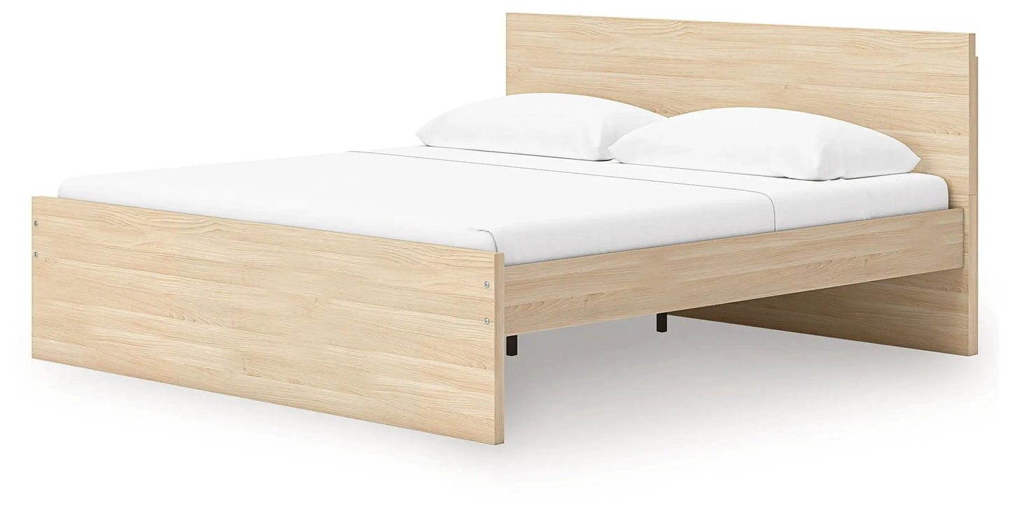 Onita Panel Platform Bed in light oak finish, storage bed by Unique Piece Furniture on Tampa Home & Garden Store
