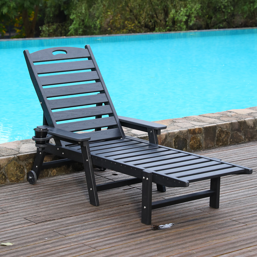 Hdpe Adjustable Chaise Lounge and Backrest