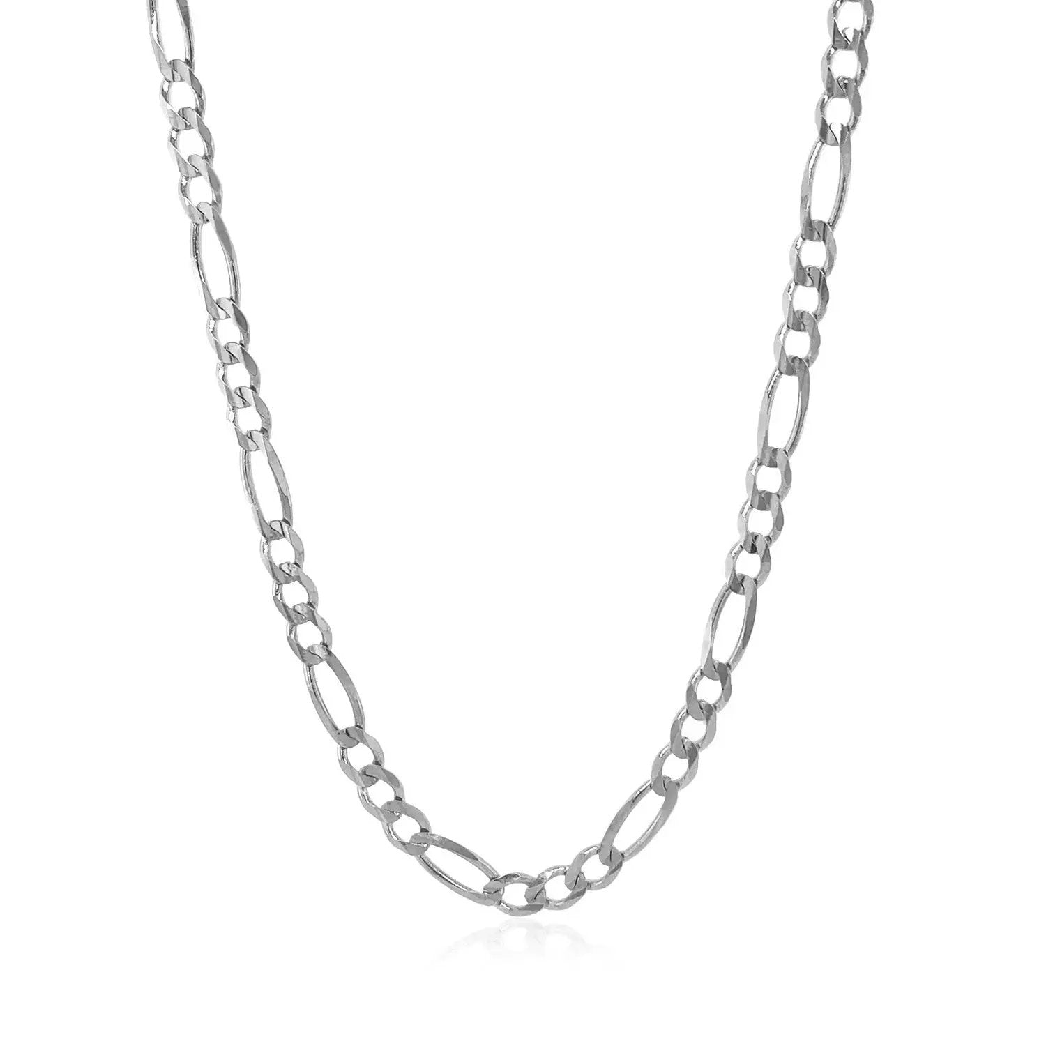 3.8mm 14k white gold solid Figaro chain necklace by Bids.com on Tampa Home & Garden Store