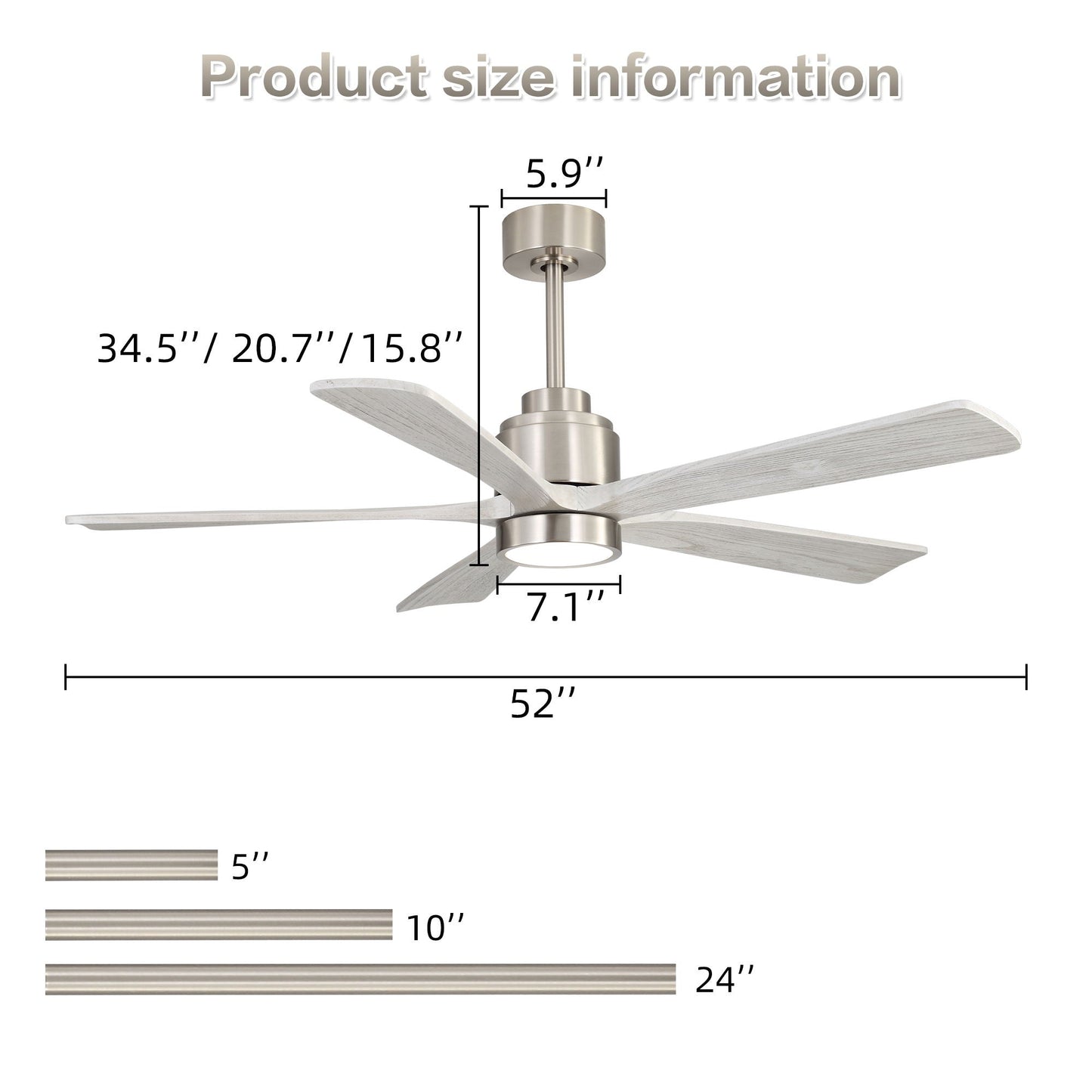 Ultra Quiet Reversible Brushed Nickel Ceiling Fan with Dimmable LED Light HouseOfZazla on Tampa Home & Garden Store
