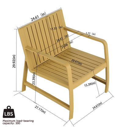 HouseOfZazla orange waterproof 2-piece outdoor patio set with slatted back and seat on Tampa Home & Garden Store