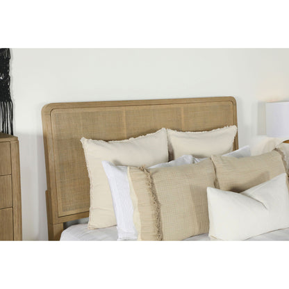 Stevie Panel Bed by HouseOfZazla, natural wood frame with cane headboard on Tampa Home & Garden Store