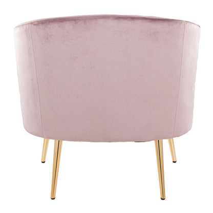 Contemporary Glam Accent Chair pink velvet with gold legs HouseOfZazla on Tampa Home & Garden Store