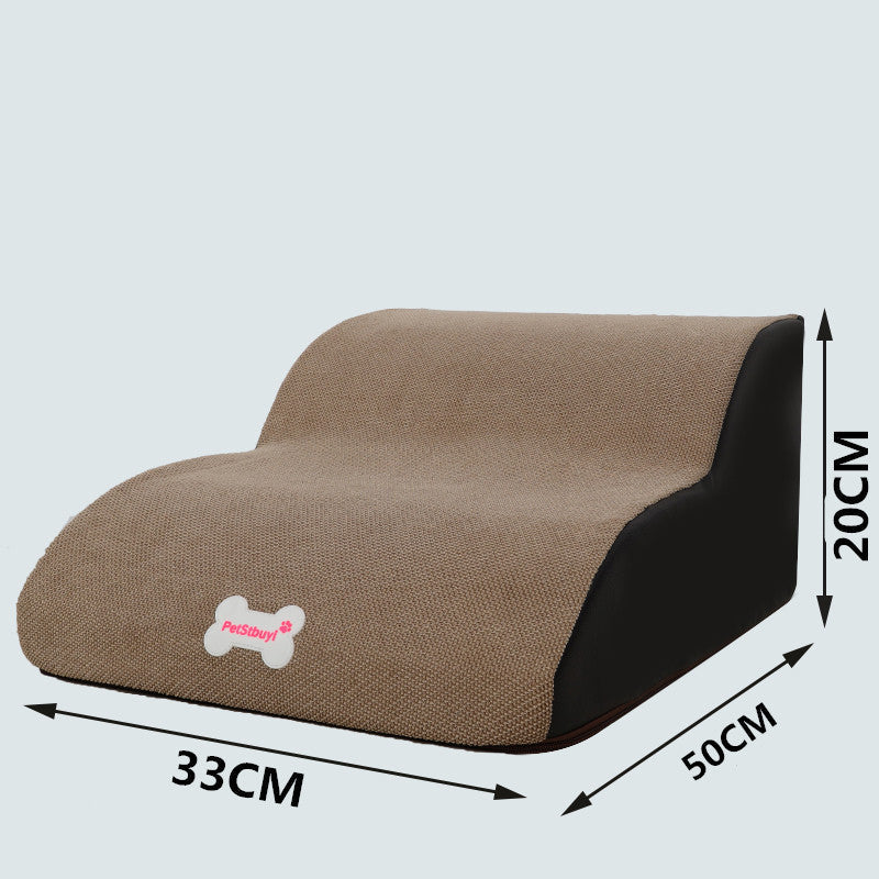 Beige textured small dog teddy sofa bed with slope back and black side panels, 33x50x20 cm on Tampa Home & Garden Store