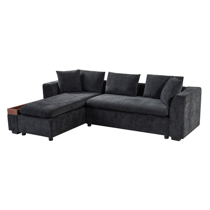 Modern L Shaped Sofa With Storage And Upholstery