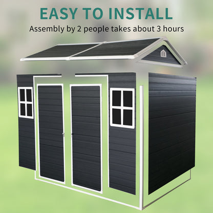 8x4ft Resin Garden Shed with Floor and Windows