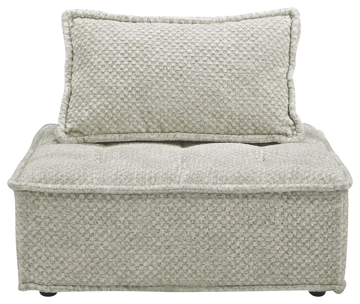 Bales Sectional by Unique Piece Furniture, stationary beige boucle with a square back cushion on Tampa Home & Garden Store