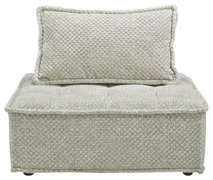 Bales Sectional by Unique Piece Furniture, stationary beige boucle with a square back cushion on Tampa Home & Garden Store