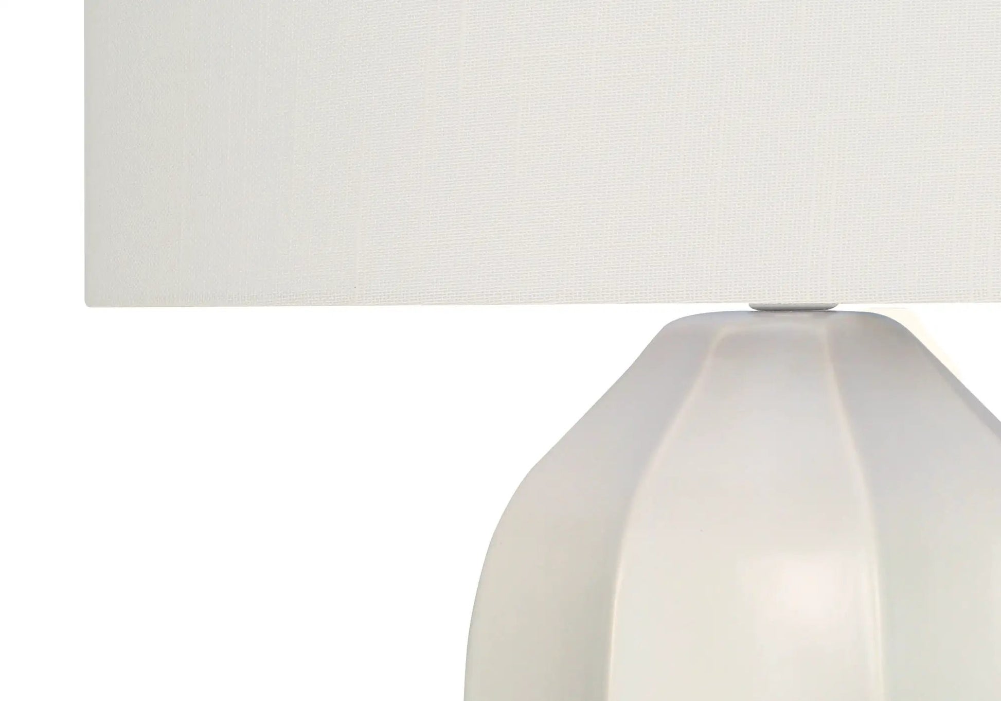 Modern Lighting Table Lamp Cream with textured white fabric shade and sculpted ceramic base on Tampa Home & Garden Store