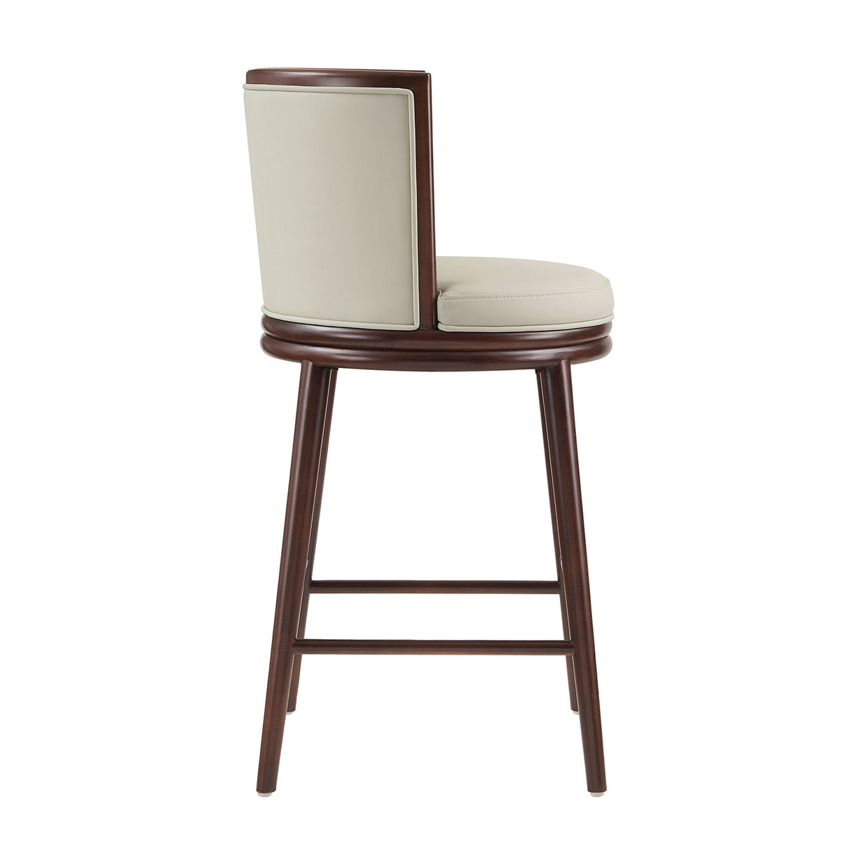 Evalyn Barstool bar-height 28-30 in cream upholstery with dark wood frame HouseOfZazla on Tampa Home & Garden Store