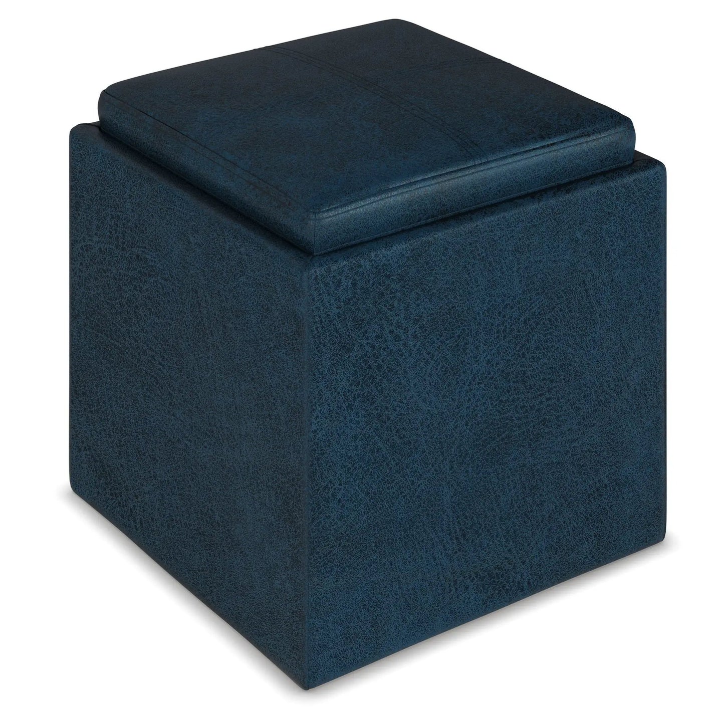 Rockwood Upholstered Cube Ottoman with Tray
