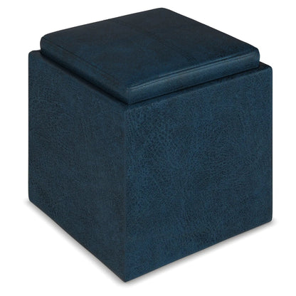 Rockwood Upholstered Cube Ottoman with Tray