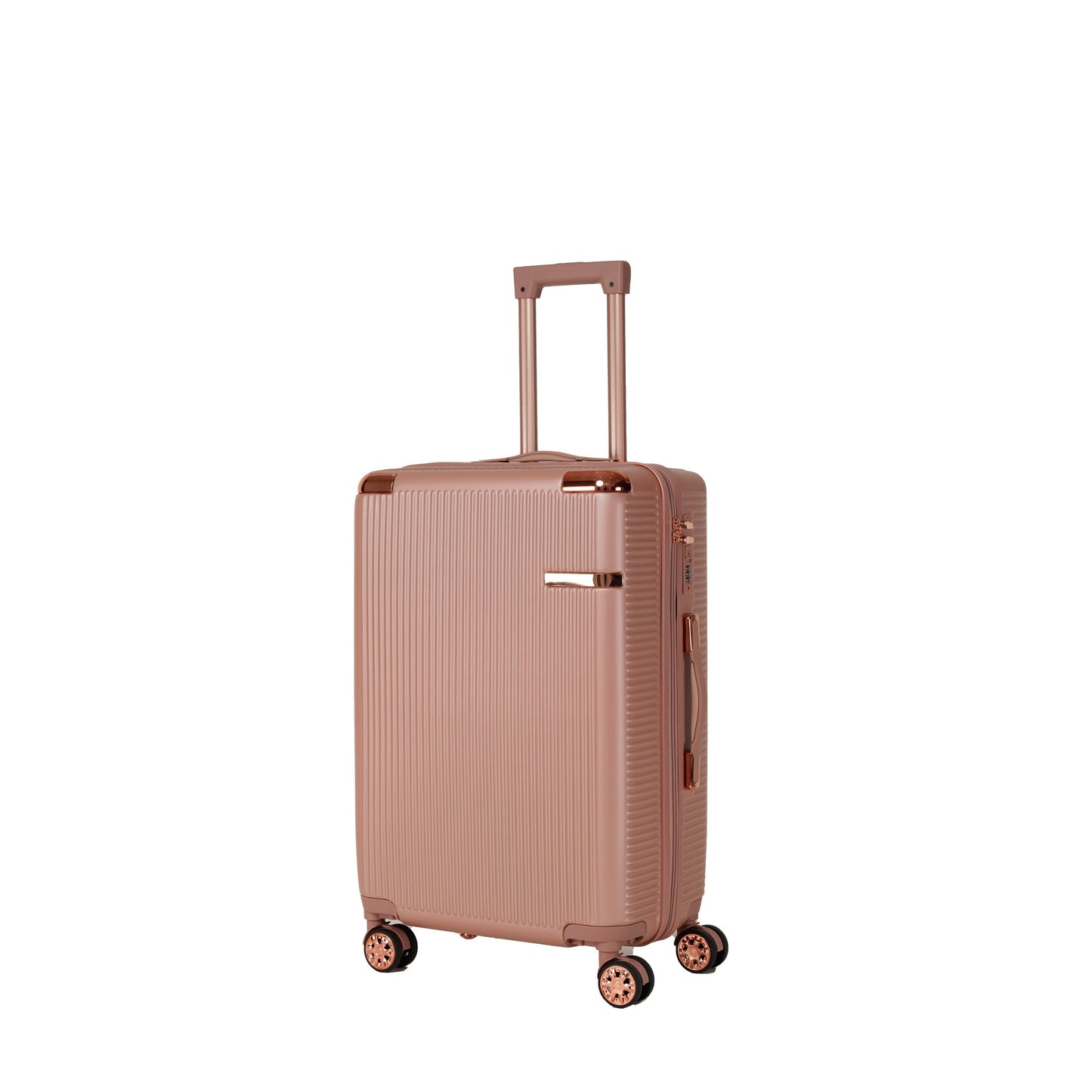 4-Piece hard ABS luggage set HouseOfZazla rose gold rolling suitcase with 360° wheels on Tampa Home & Garden Store