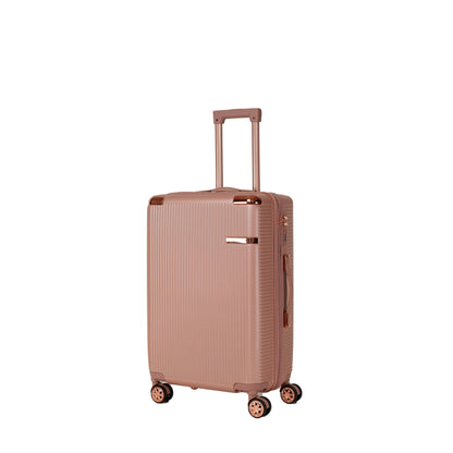4-Piece hard ABS luggage set HouseOfZazla rose gold rolling suitcase with 360° wheels on Tampa Home & Garden Store