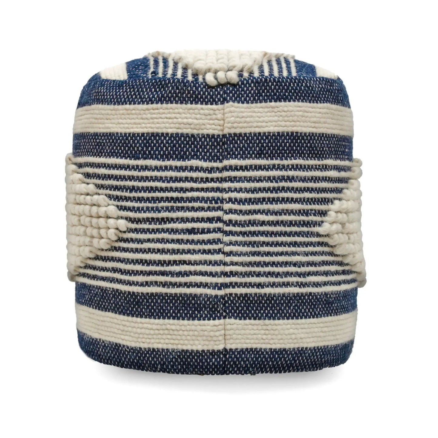 Diamond Handcrafted Cylindrical Wool Pouf