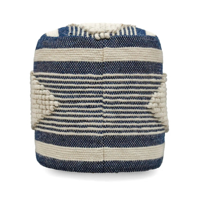 Diamond Handcrafted Cylindrical Wool Pouf